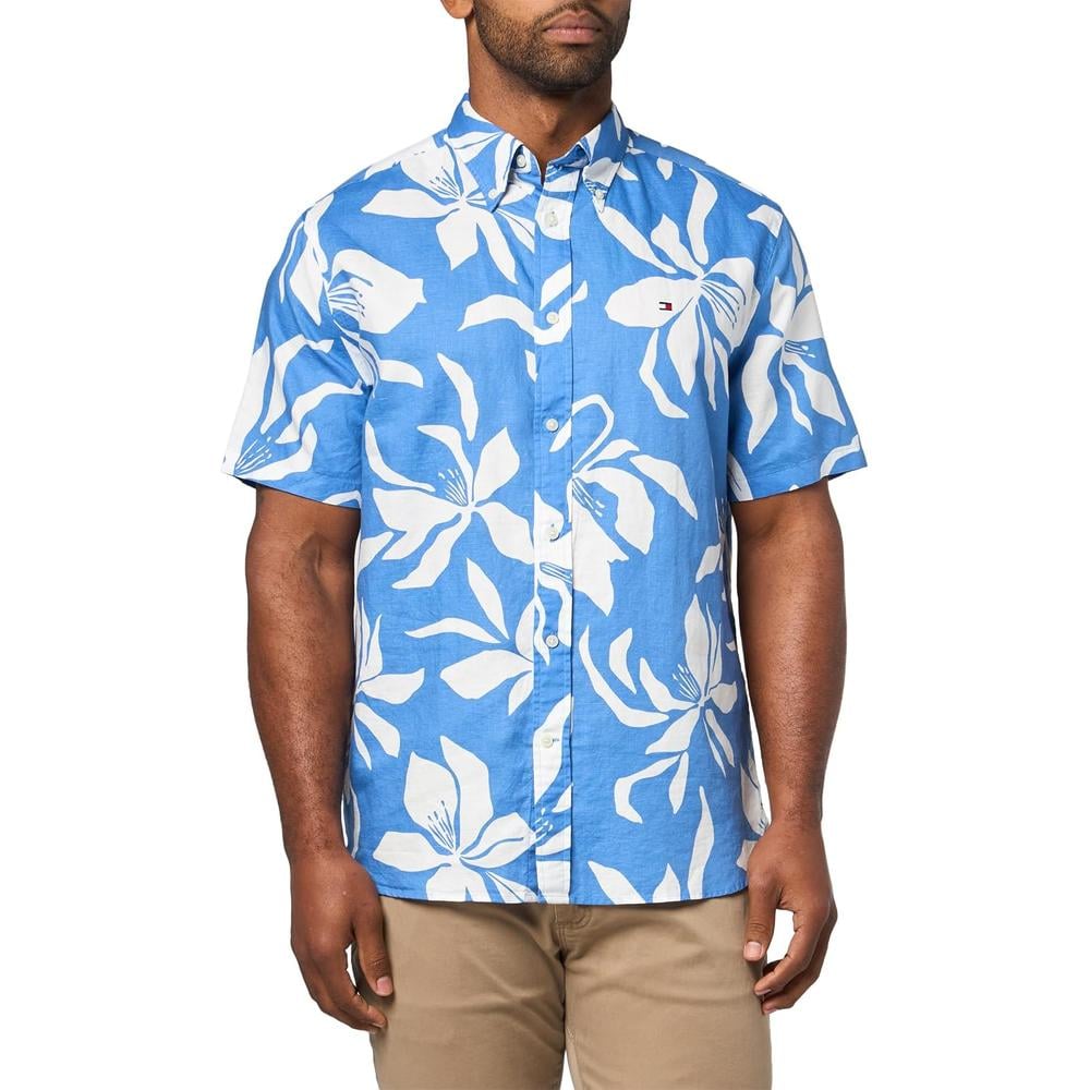 CAMISA PARA HOMBRE TOMMY HILFIGER MANGA CORTA LINO REGULAR FIT MULTICOLOR - 3