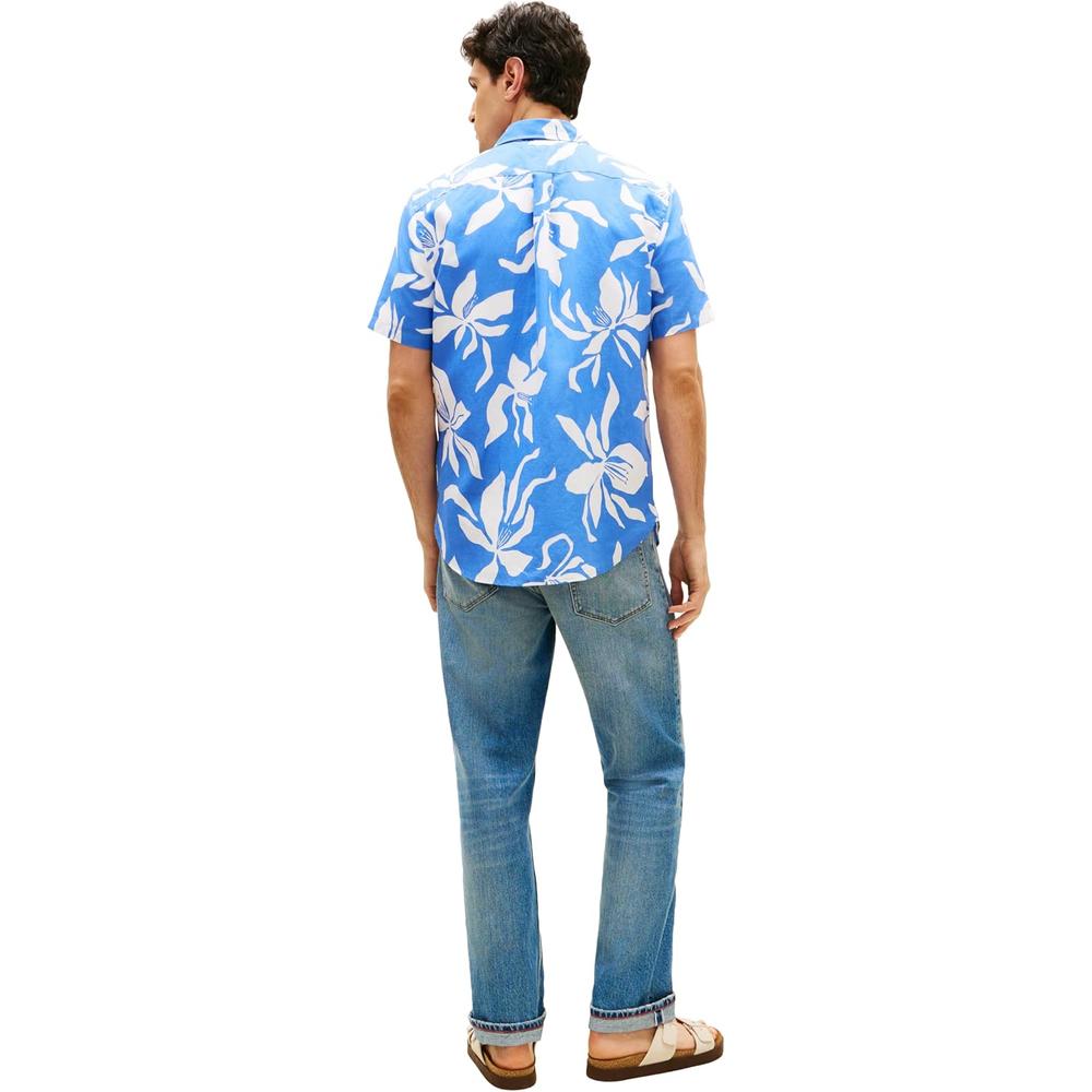 CAMISA PARA HOMBRE TOMMY HILFIGER MANGA CORTA LINO REGULAR FIT MULTICOLOR - 5