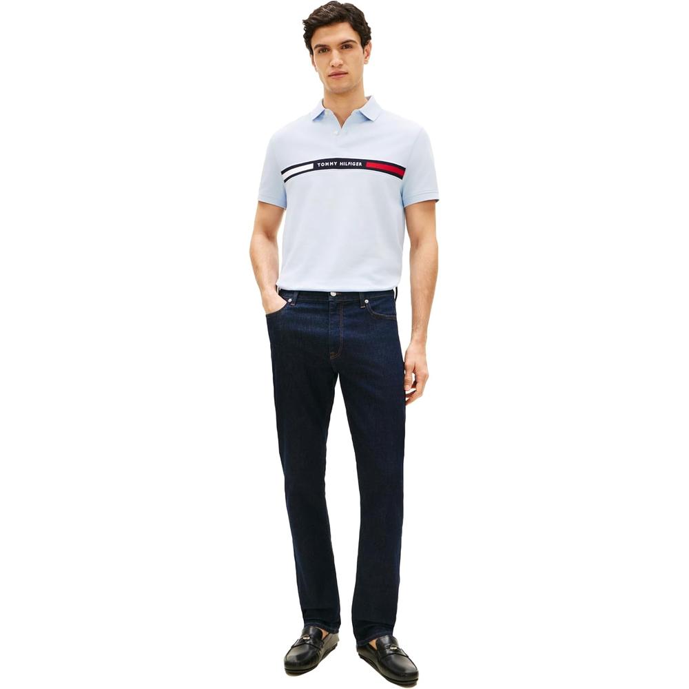 POLO PARA HOMBRE TOMMY HILFIGER REGULAR FIT MANGA CORTA AZUL SUAVE - 3