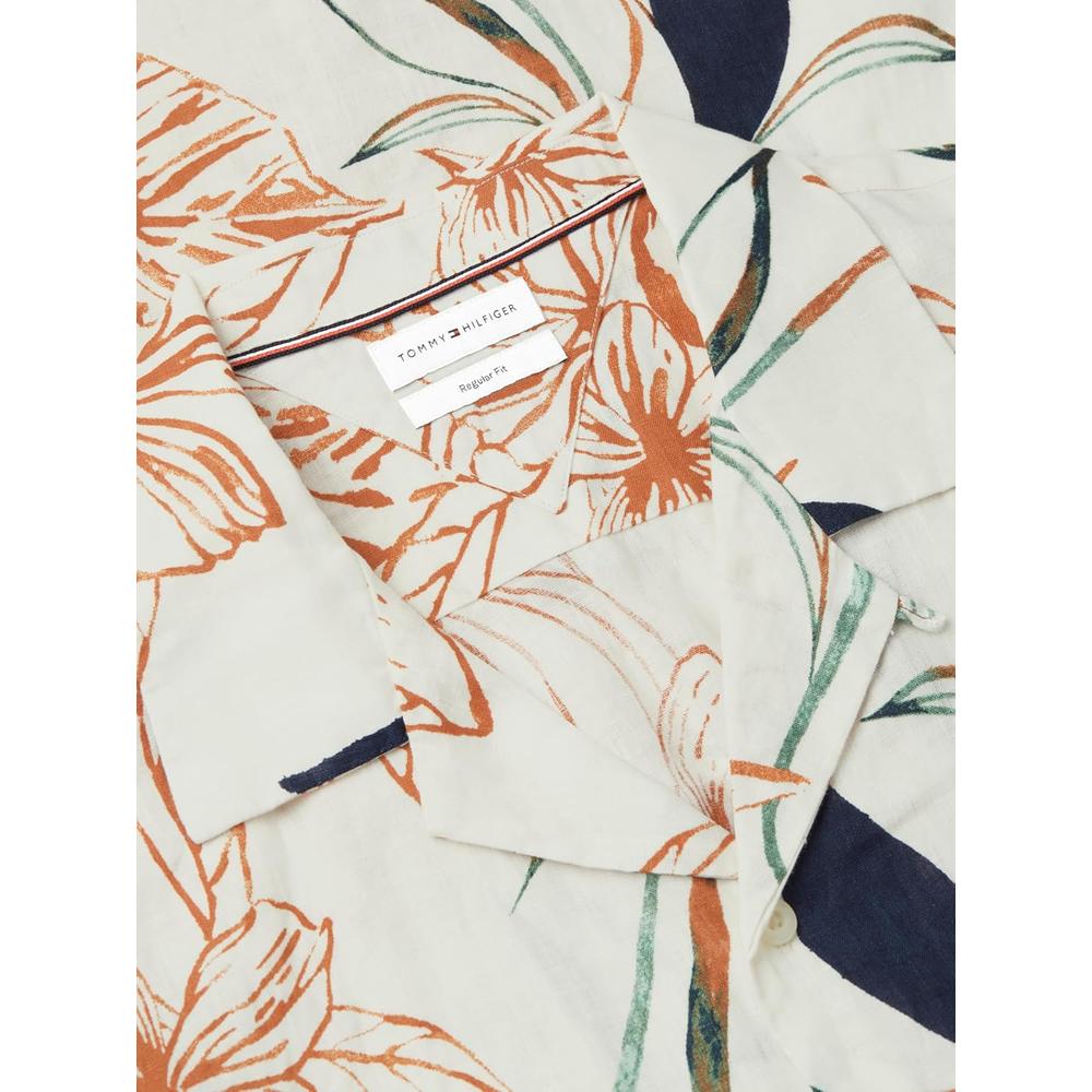 CAMISA PARA HOMBRE TOMMY HILFIGER MANGA CORTA LINO REGULAR FIT MULTICOLOR - 5