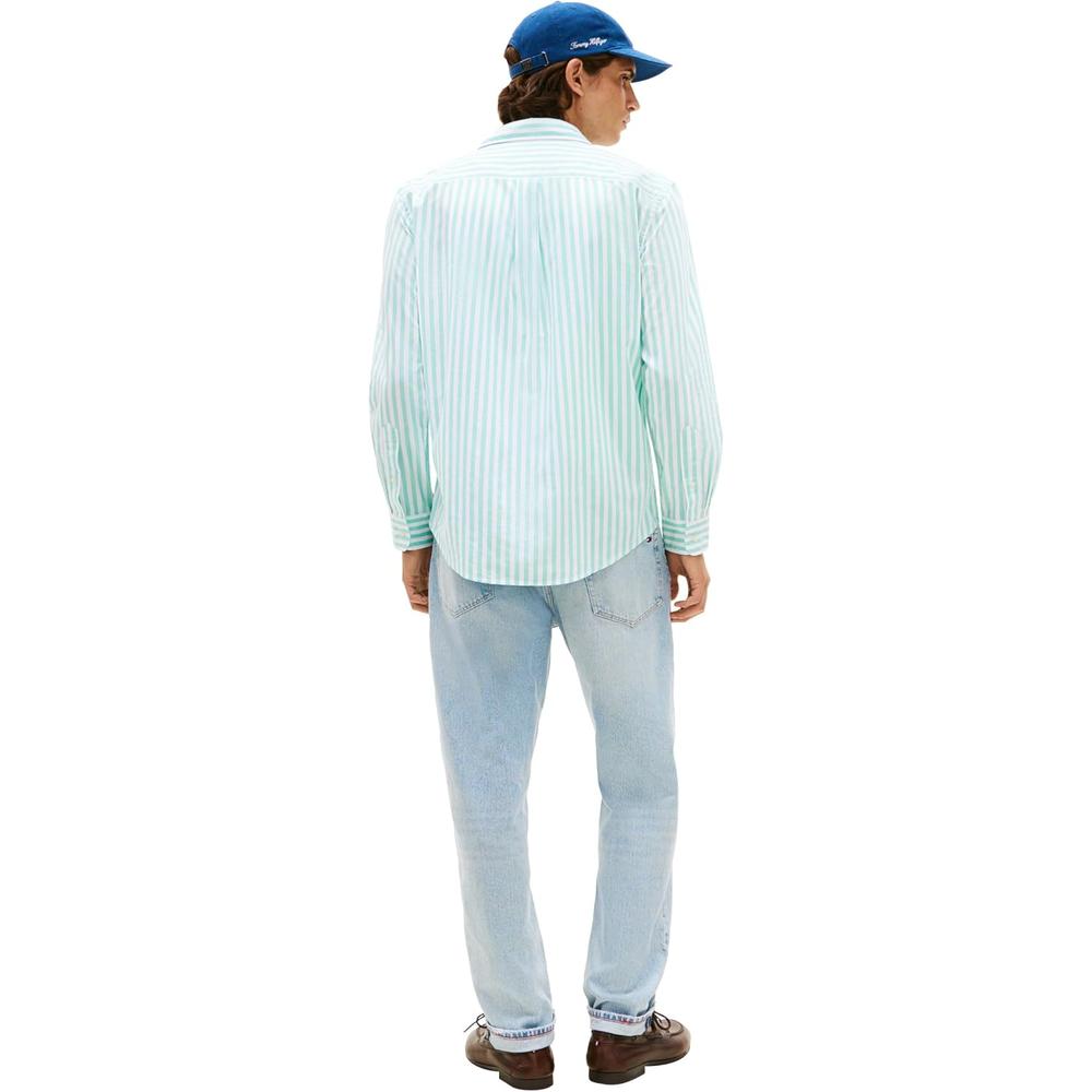 CAMISA PARA HOMBRE TOMMY HILFIGER REGULAR FIT MANGA LARGA AZUL ÁRTICO - 4
