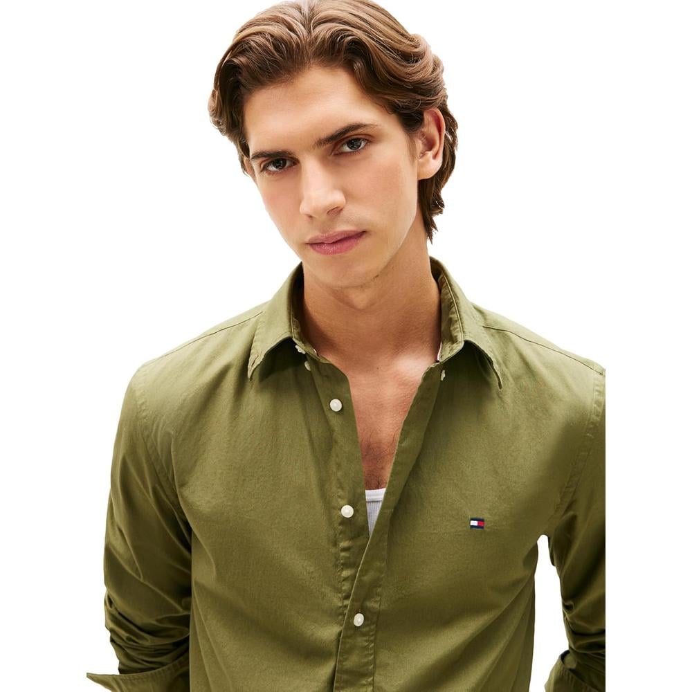 CAMISA PARA HOMBRE TOMMY HILFIGER REGULAR FIT MANGA LARGA VERDE ALCACHOFA OSCURO - 2