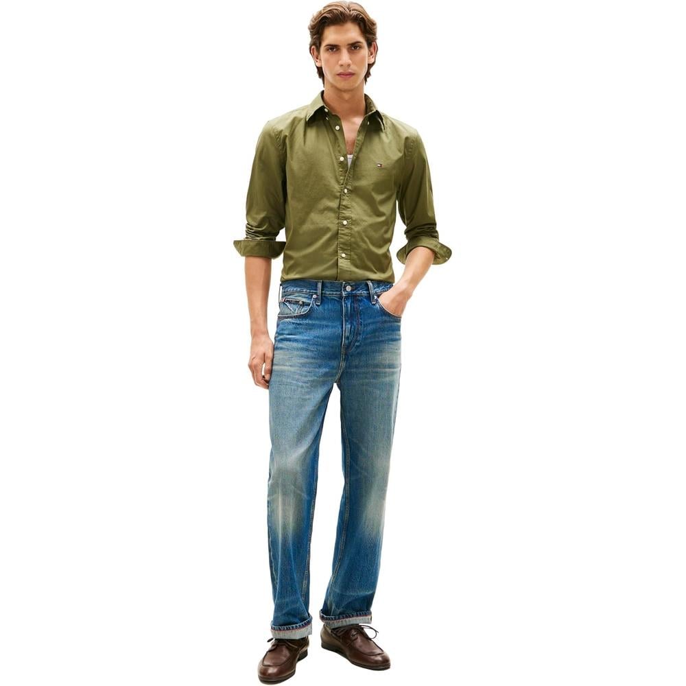 CAMISA PARA HOMBRE TOMMY HILFIGER REGULAR FIT MANGA LARGA VERDE ALCACHOFA OSCURO - 3