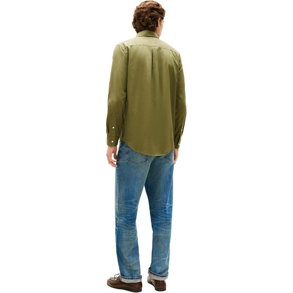 CAMISA PARA HOMBRE TOMMY HILFIGER REGULAR FIT MANGA LARGA VERDE ALCACHOFA OSCURO - 4