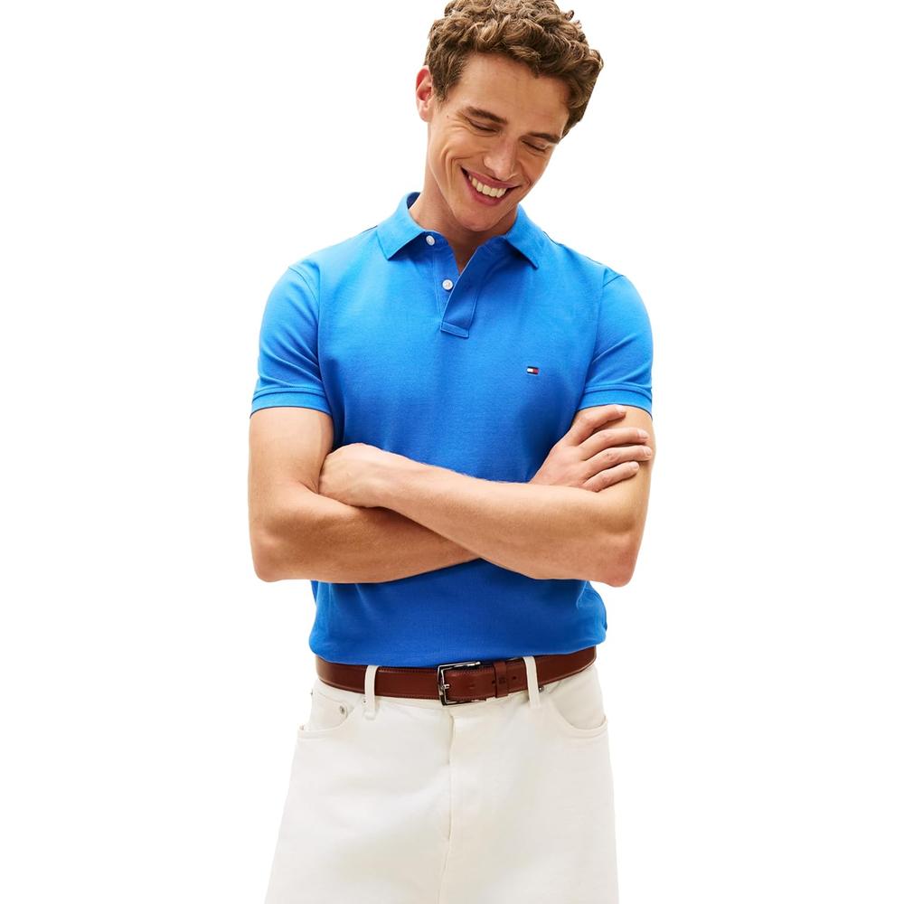 POLO PARA HOMBRE TOMMY HILFIGER 1985 REGULAR FIT MANGA CORTA AZUL ÓRBITA - 1