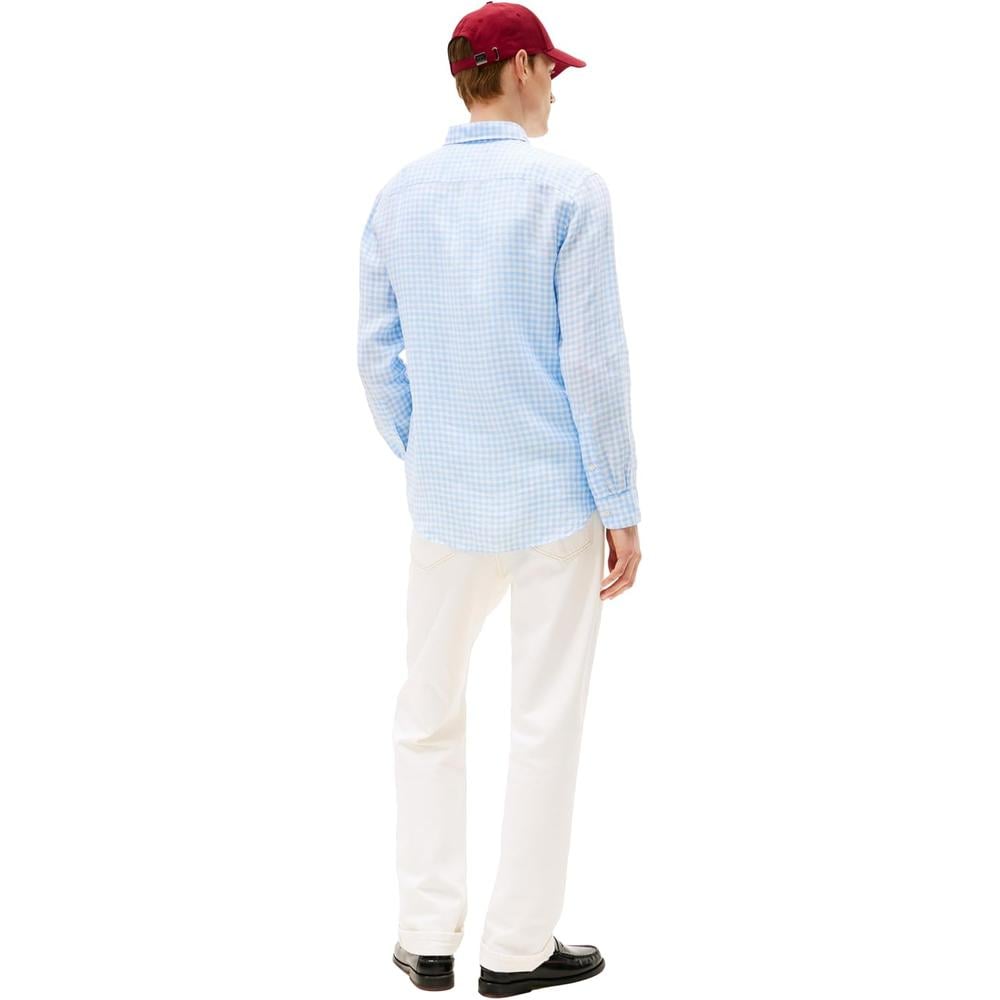 CAMISA PARA HOMBRE TOMMY HILFIGER REGULAR FIT MANGA LARGA AZUL VESSEL - 4