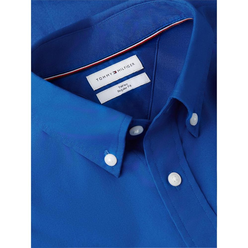 CAMISA PARA HOMBRE TOMMY HILFIGER REGULAR FIT MANGA CORTA AZUL ANTIGUO - 5