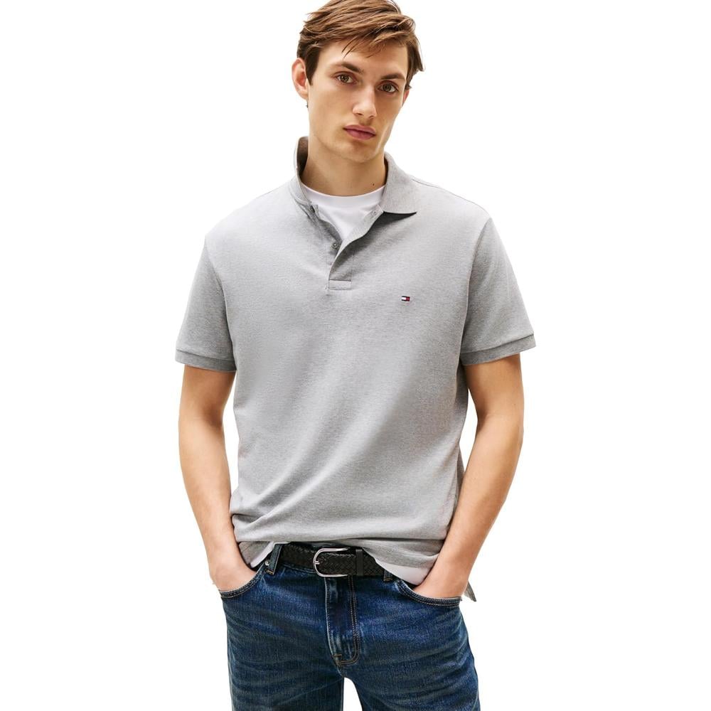 POLO PARA HOMBRE TOMMY HILFIGER REGULAR FIT MANGA CORTA GRIS MEDIO JASPEADO - 1