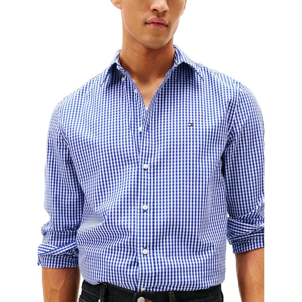 CAMISA PARA HOMBRE TOMMY HILFIGER REGULAR FIT MANGA LARGA AZUL WEDGE BLANCO - 2