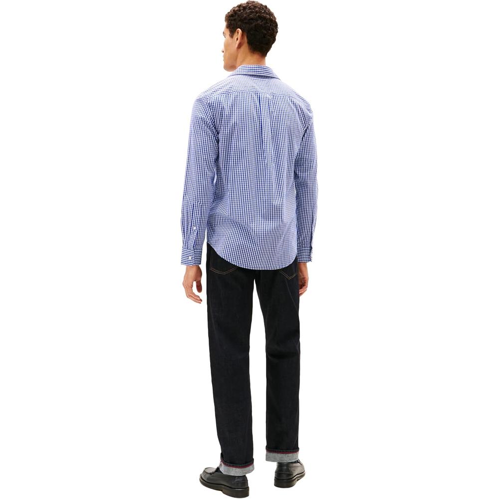CAMISA PARA HOMBRE TOMMY HILFIGER REGULAR FIT MANGA LARGA AZUL WEDGE BLANCO - 4