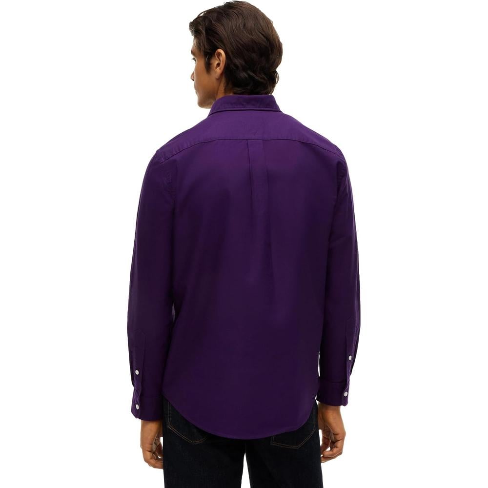 CAMISA PARA HOMBRE TOMMY HILFIGER OXFORD REGULAR FIT MANGA LARGA PURPURA ZAFIRO - 4