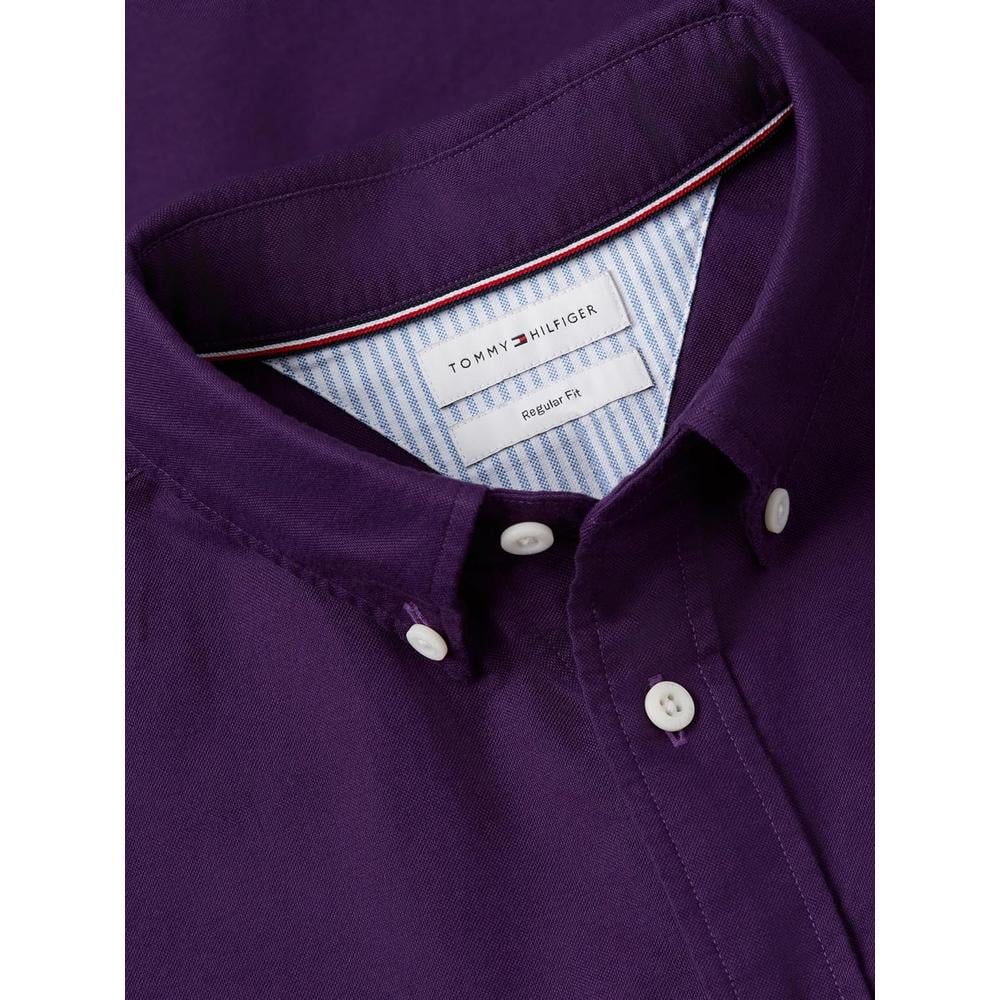 CAMISA PARA HOMBRE TOMMY HILFIGER OXFORD REGULAR FIT MANGA LARGA PURPURA ZAFIRO - 5