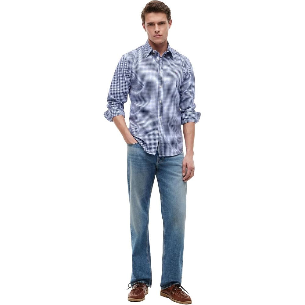 CAMISA PARA HOMBRE TOMMY HILFIGER REGULAR FIT MANGA LARGA AZUL WEDGE BLANCO - 3