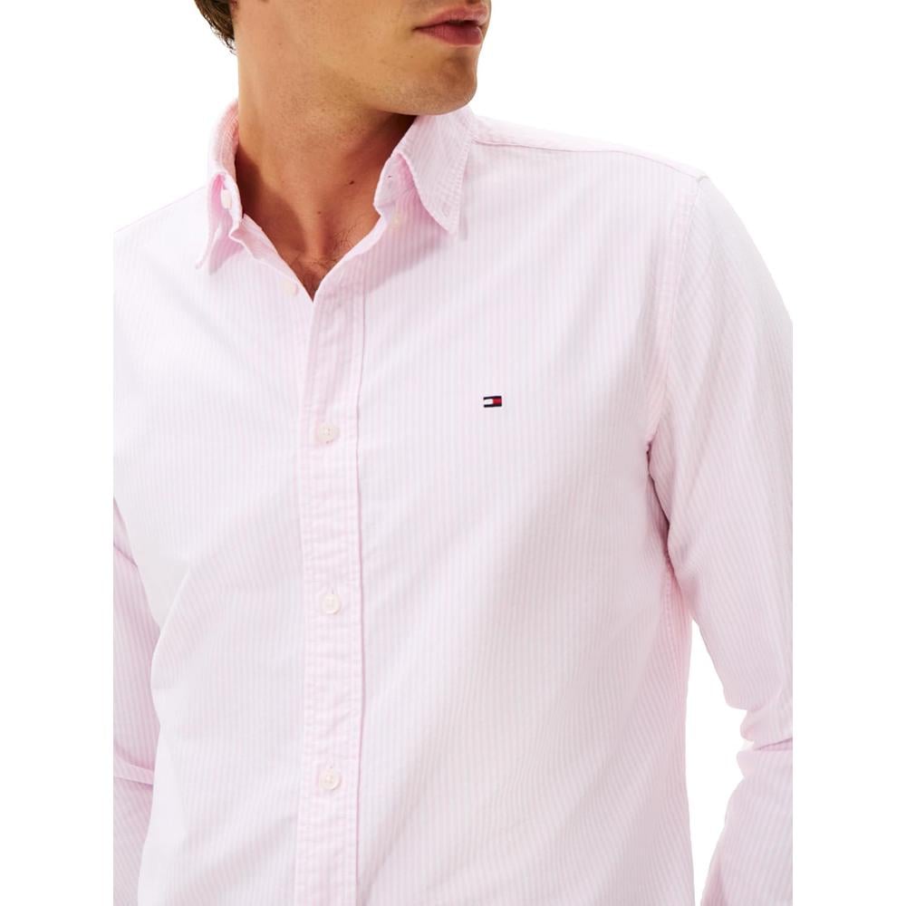 CAMISA PARA HOMBRE TOMMY HILFIGER OXFORD REGULAR FIT MANGA LARGA ROSA PETALO BLANCO - 2