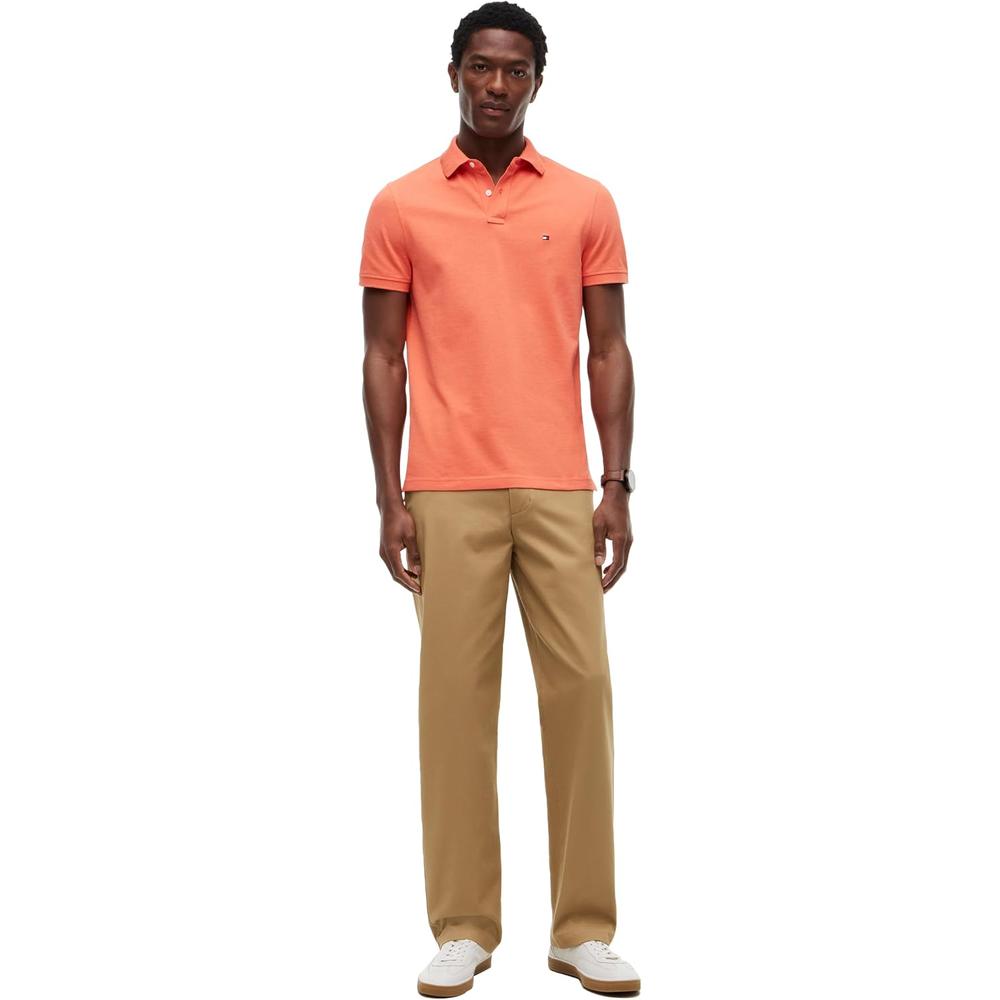 POLO PARA HOMBRE TOMMY HILFIGER 1985 REGULAR FIT MANGA CORTA NARANJA BRILLANTE JASPEADO - 3