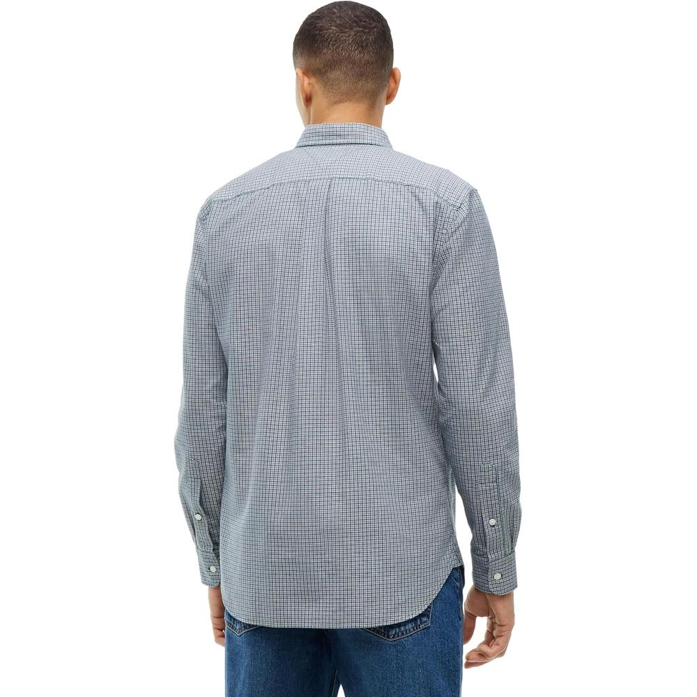 CAMISA PARA HOMBRE TOMMY HILFIGER OXFORD REGULAR FIT MANGA LARGA VERDE ORNAMENTAL CUADROS LAVADO - 4