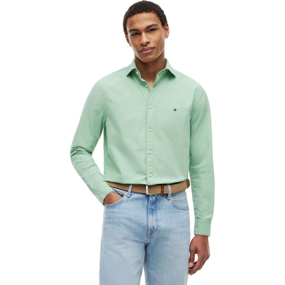 CAMISA PARA HOMBRE TOMMY HILFIGER REGULAR FIT MANGA LARGA VERDE CÉSPED - 1