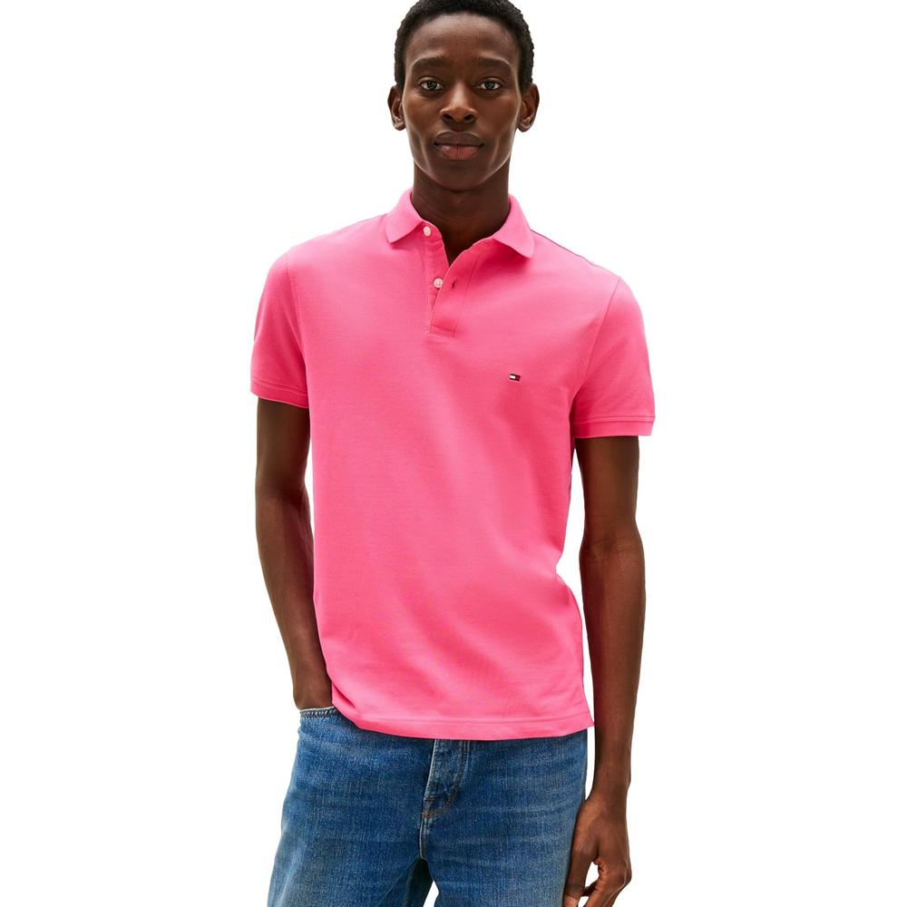 POLO PARA HOMBRE TOMMY HILFIGER 1985 REGULAR FIT MANGA CORTA ROSA INTENSO - 1