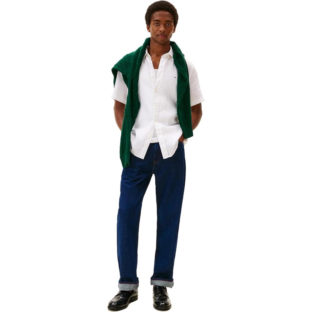 CAMISA PARA HOMBRE TOMMY HILFIGER MANGA CORTA LINO REGULAR FIT BLANCO - 3