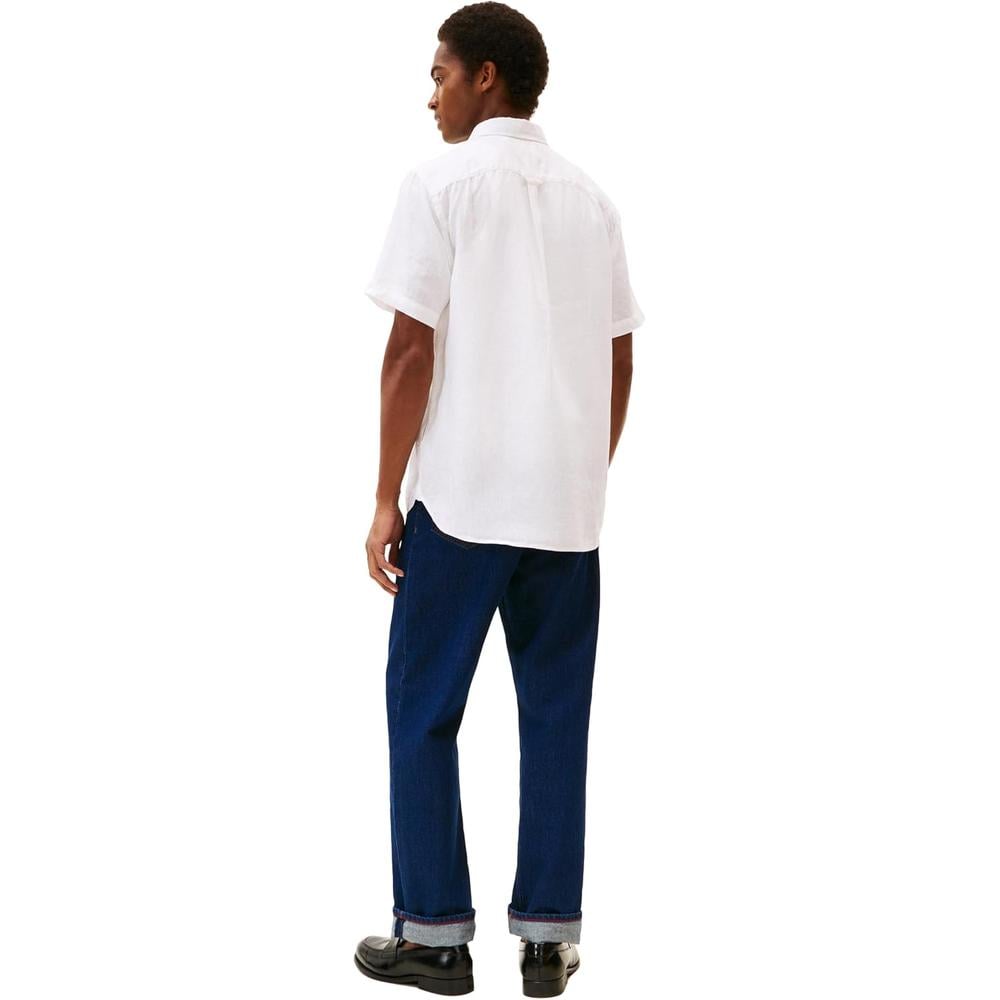 CAMISA PARA HOMBRE TOMMY HILFIGER MANGA CORTA LINO REGULAR FIT BLANCO - 4