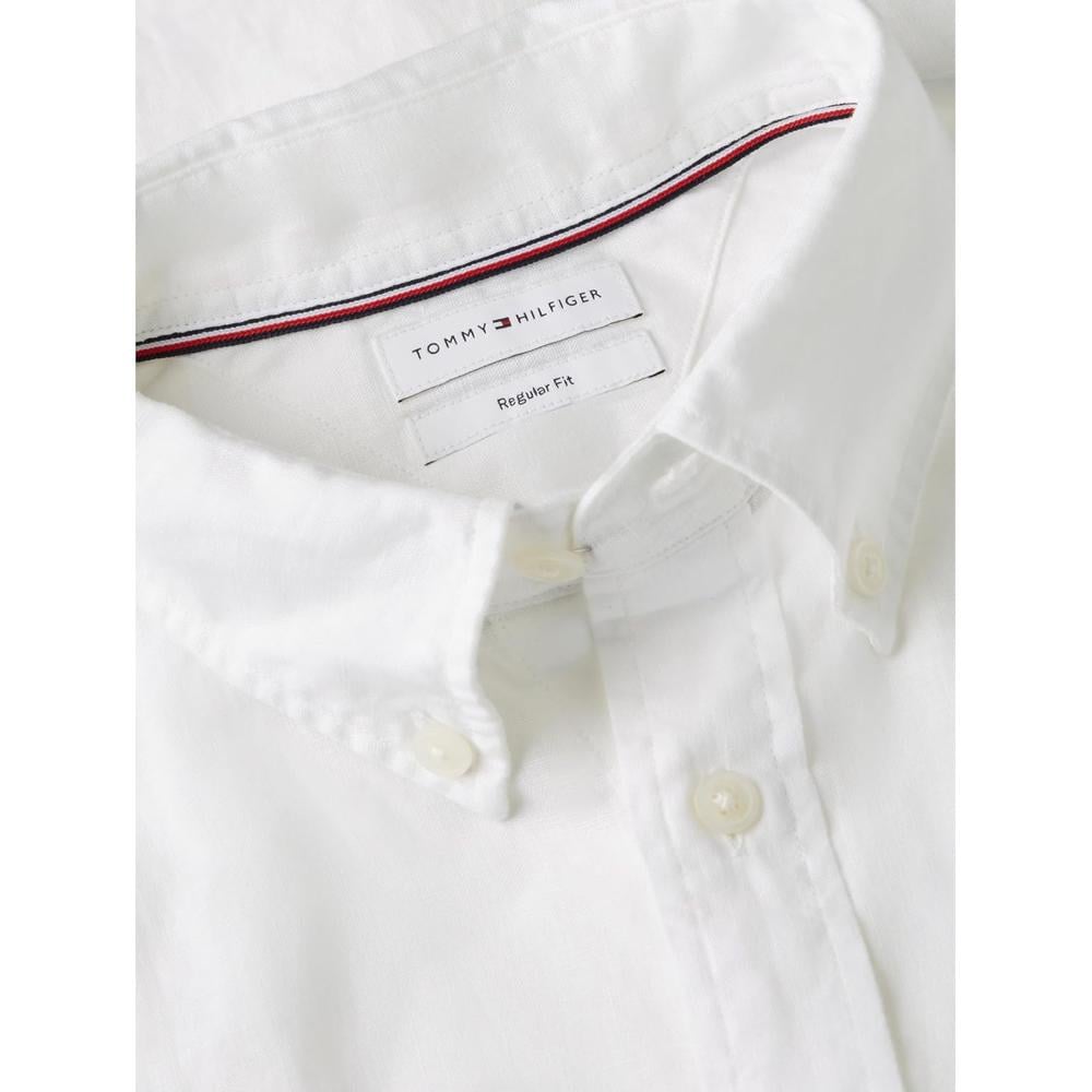 CAMISA PARA HOMBRE TOMMY HILFIGER MANGA CORTA LINO REGULAR FIT BLANCO - 5