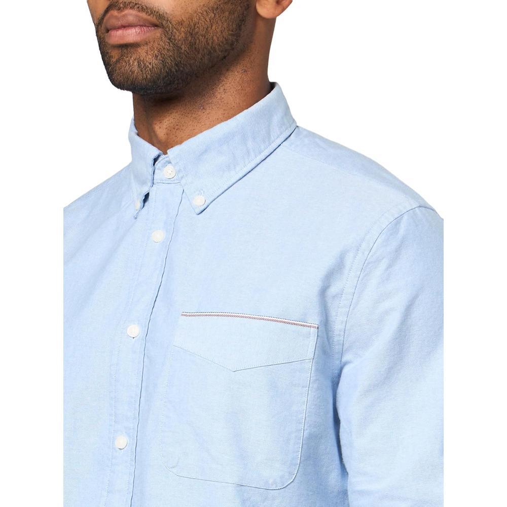 CAMISA PARA HOMBRE TOMMY HILFIGER OXFORD REGULAR FIT MANGA LARGA AZUL CAMISA ROJO BLANCO - 3