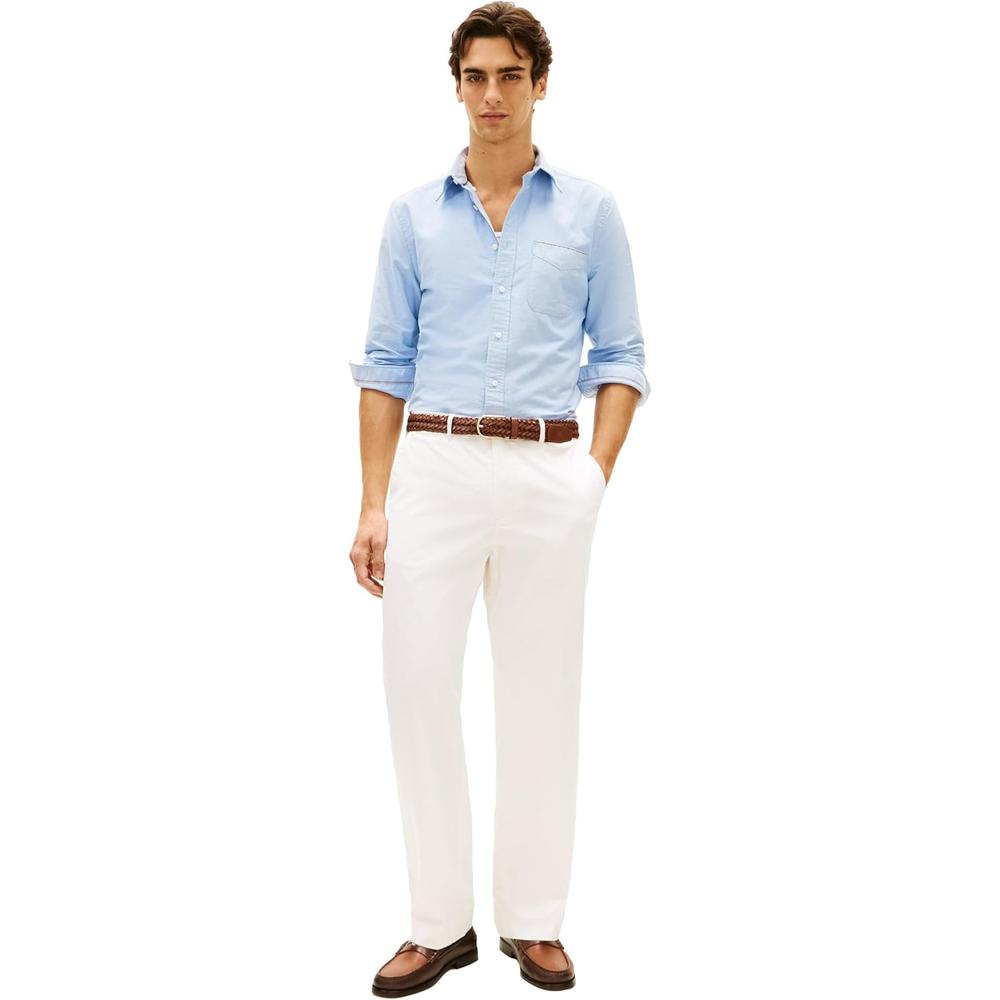 CAMISA PARA HOMBRE TOMMY HILFIGER OXFORD REGULAR FIT MANGA LARGA AZUL CAMISA ROJO BLANCO - 4