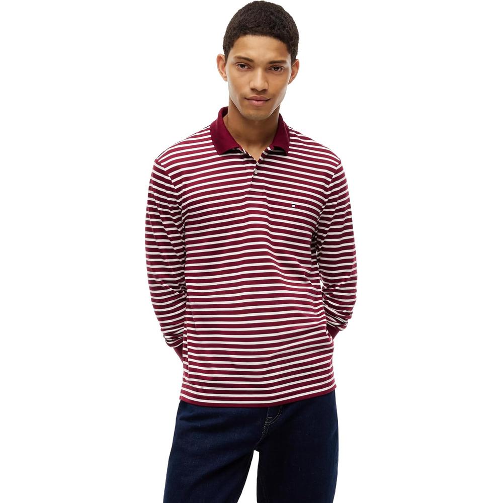 POLO PARA HOMBRE TOMMY HILFIGER LIQUID COTTON REGULAR FIT MANGA LARGA MULTICOLOR - 1