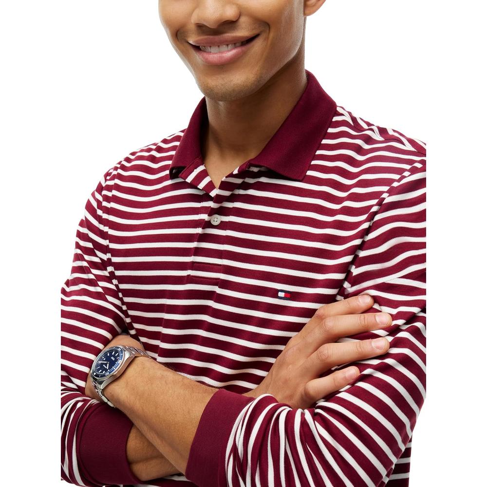 POLO PARA HOMBRE TOMMY HILFIGER LIQUID COTTON REGULAR FIT MANGA LARGA MULTICOLOR - 2