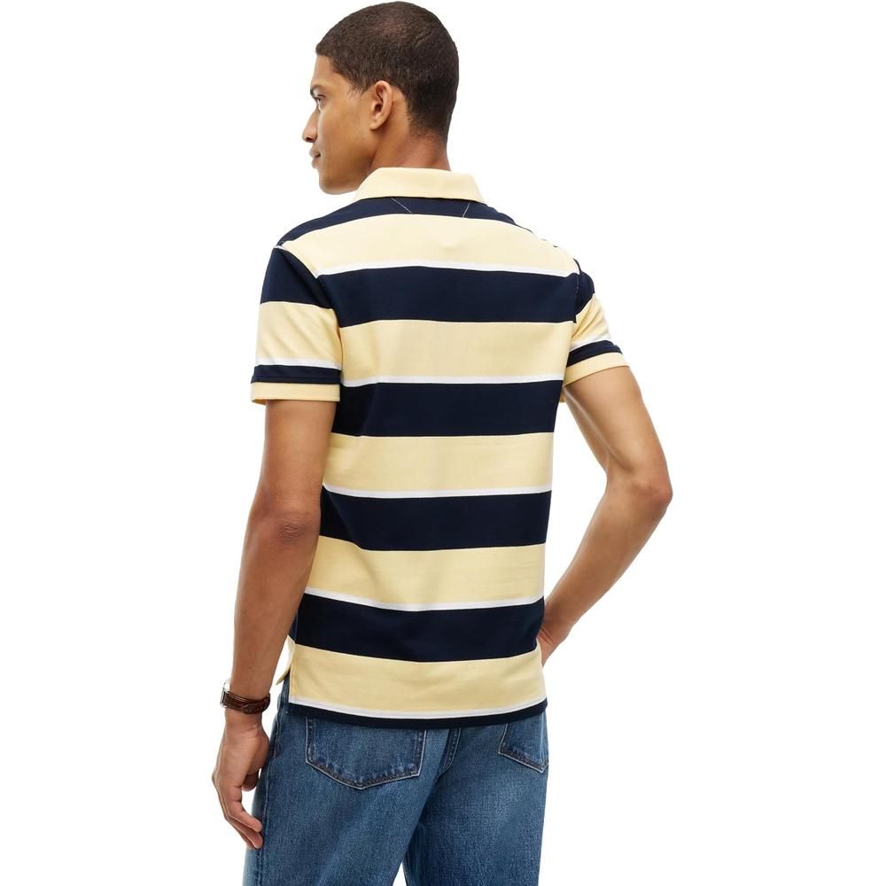 POLO PARA HOMBRE TOMMY HILFIGER 1985 SLIM FIT MANGA CORTA AMARILLO CLARO AZUL MARINO - 4