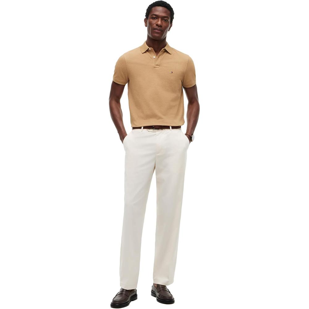 POLO PARA HOMBRE TOMMY HILFIGER 1985 REGULAR FIT MANGA CORTA BEIGE SAHARA JASPEADO - 3