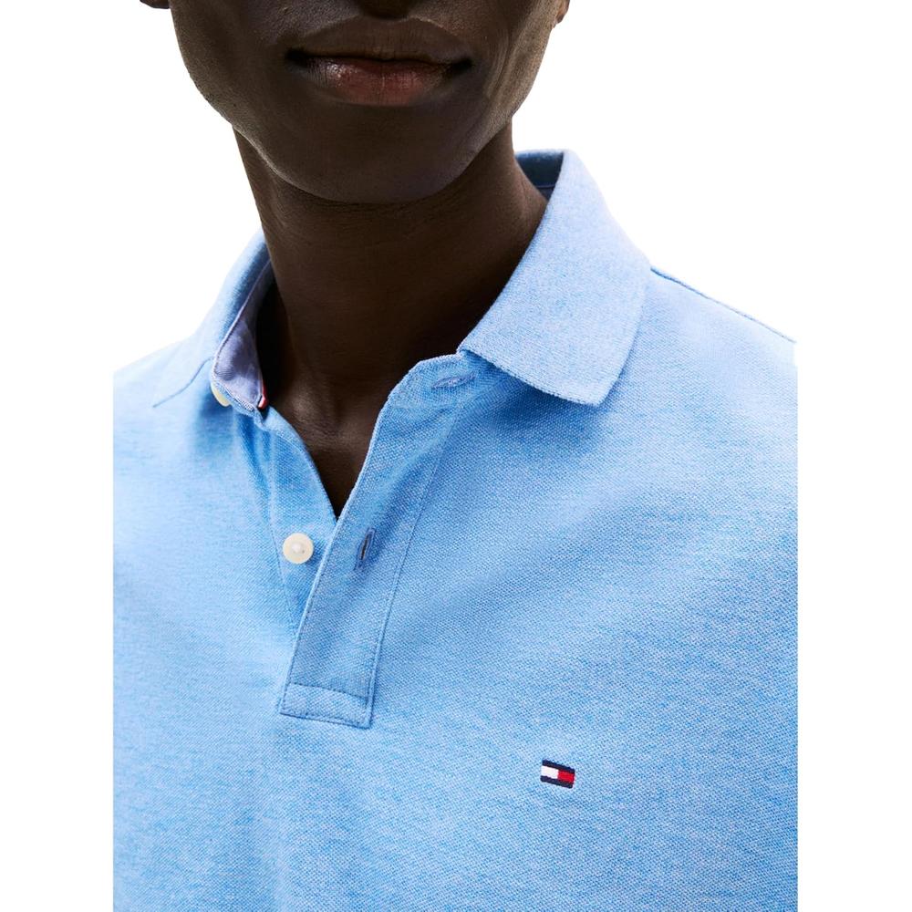 POLO PARA HOMBRE TOMMY HILFIGER REGULAR FIT MANGA CORTA AZUL CLARO JASPEADO - 2
