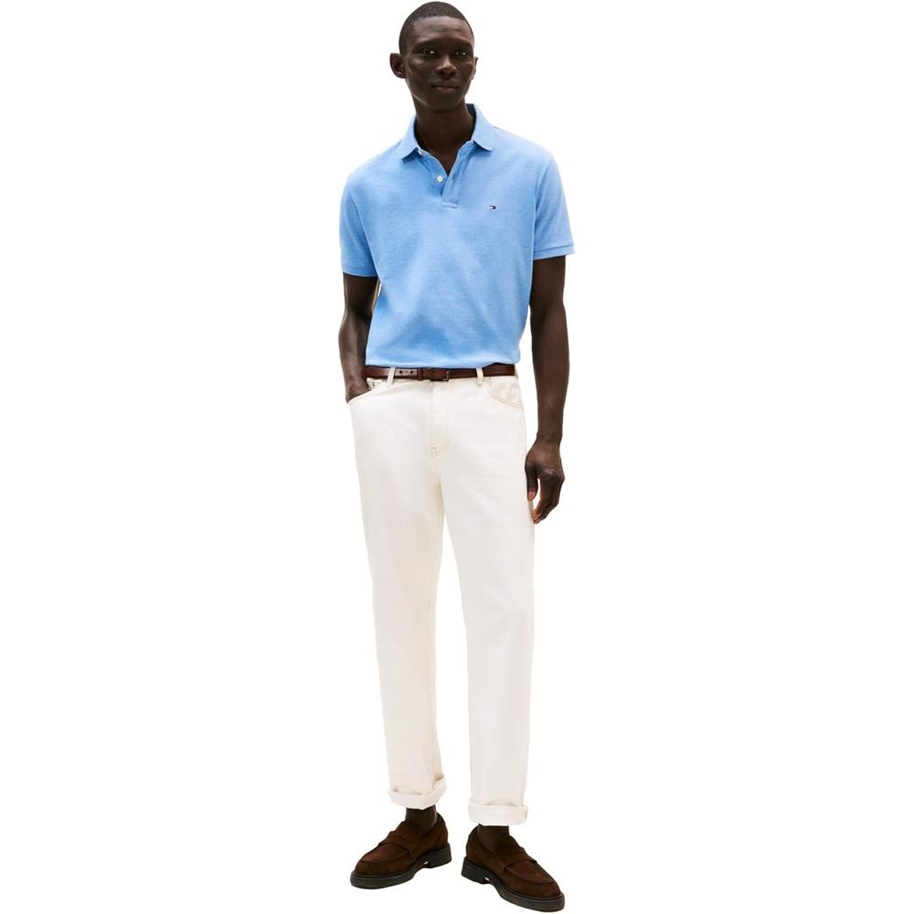 POLO PARA HOMBRE TOMMY HILFIGER REGULAR FIT MANGA CORTA AZUL CLARO JASPEADO - 3