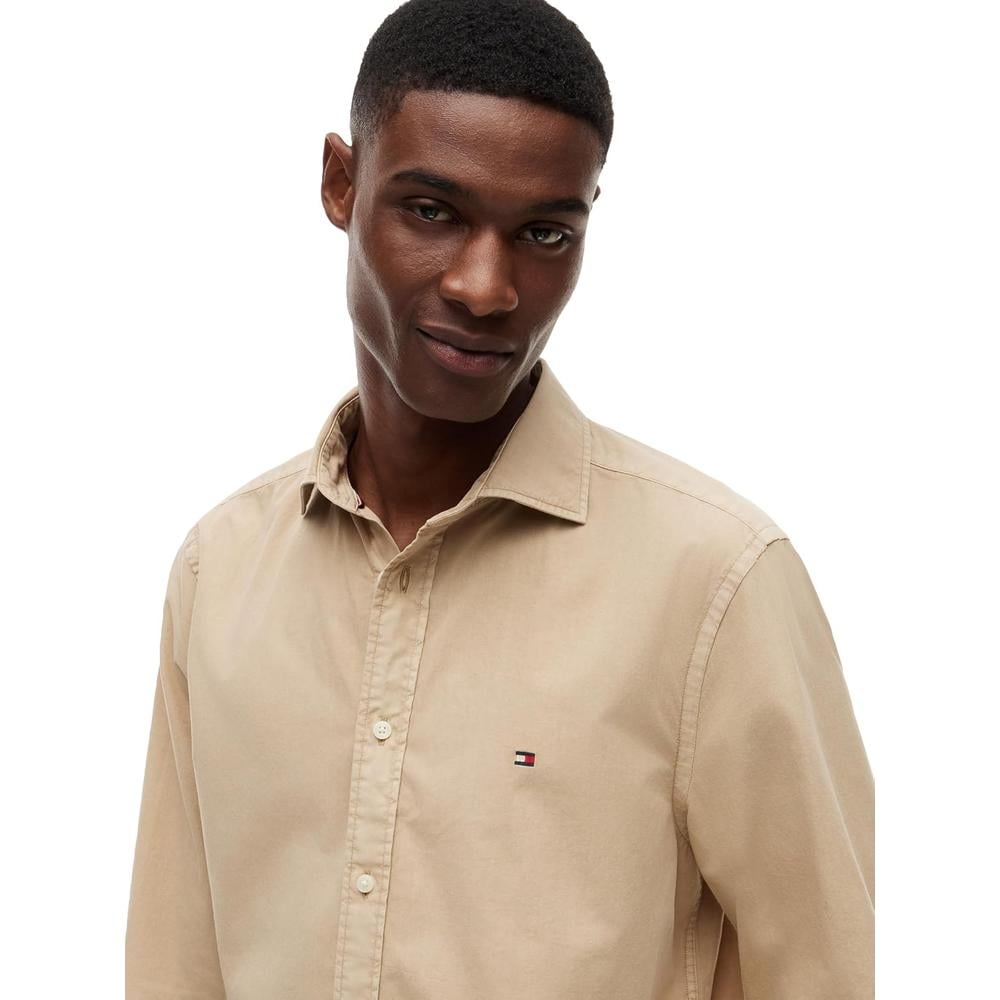 CAMISA PARA HOMBRE TOMMY HILFIGER REGULAR FIT MANGA LARGA MADERA DE SÁNDALO - 4