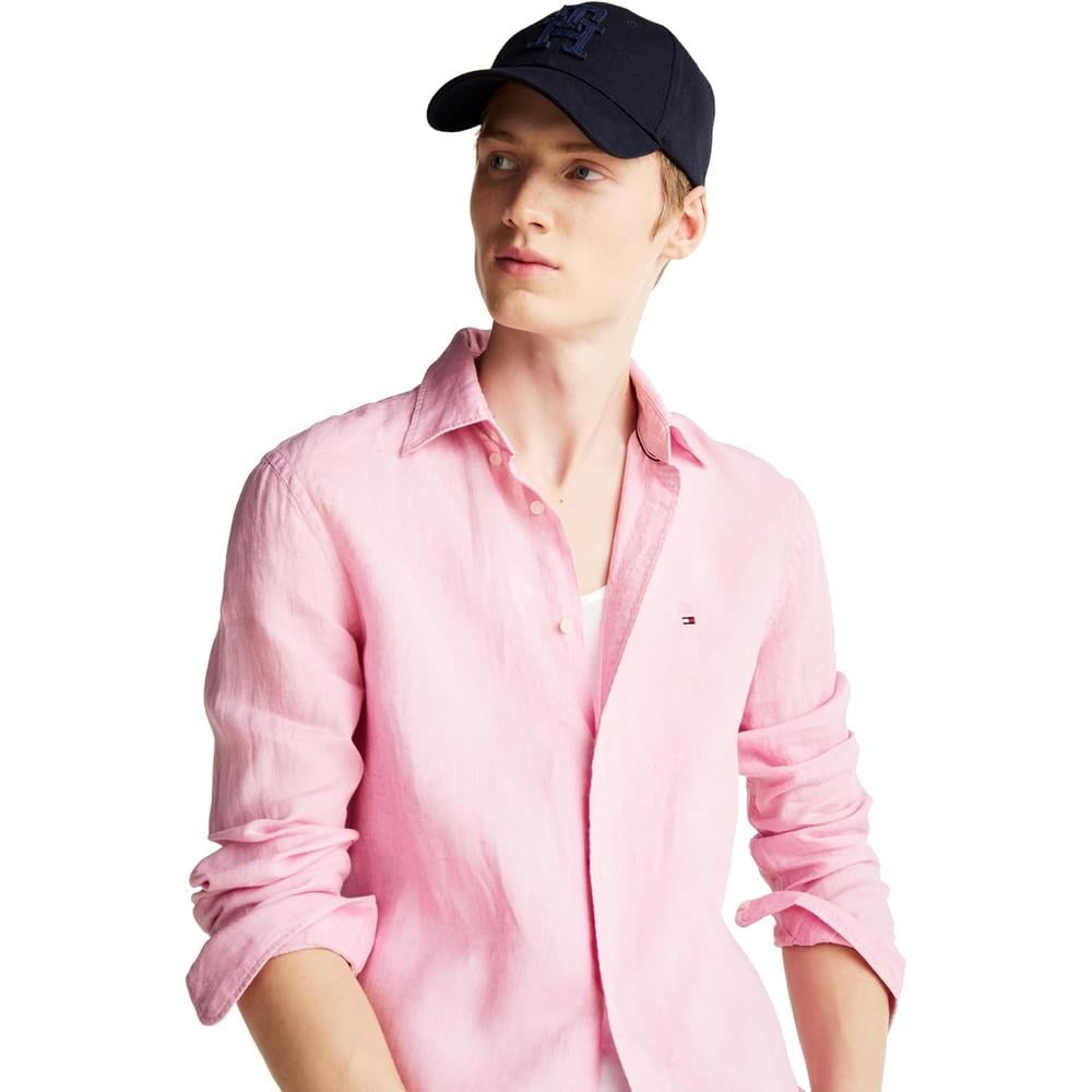 CAMISA PARA HOMBRE TOMMY HILFIGER REGULAR FIT MANGA LARGA ROSA CLÁSICO - 2