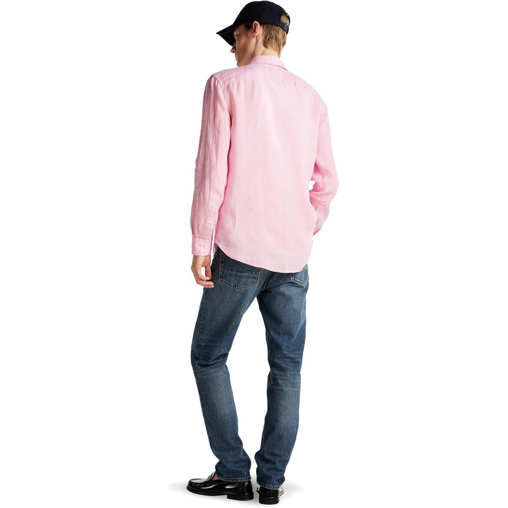 CAMISA PARA HOMBRE TOMMY HILFIGER REGULAR FIT MANGA LARGA ROSA CLÁSICO - 4