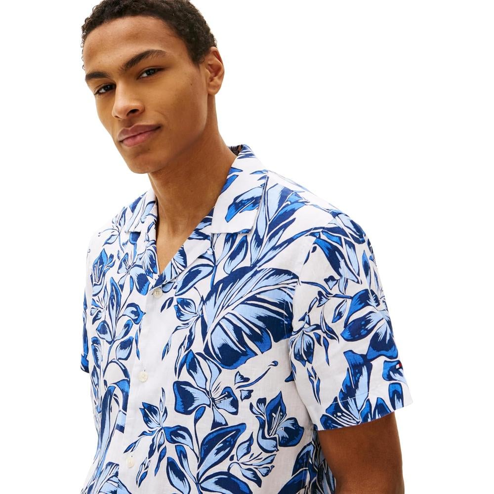 CAMISA PARA HOMBRE TOMMY HILFIGER MANGA CORTA LINO REGULAR FIT MULTICOLOR - 3