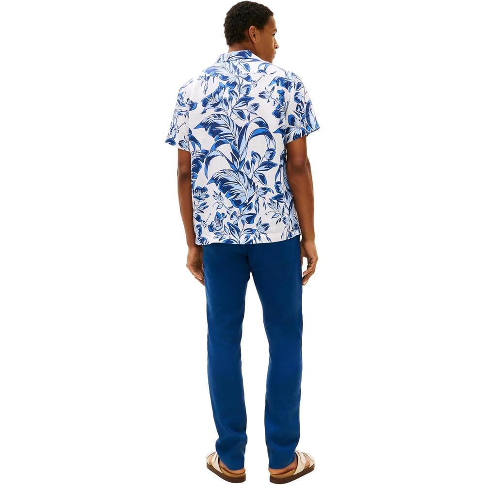 CAMISA PARA HOMBRE TOMMY HILFIGER MANGA CORTA LINO REGULAR FIT MULTICOLOR - 4