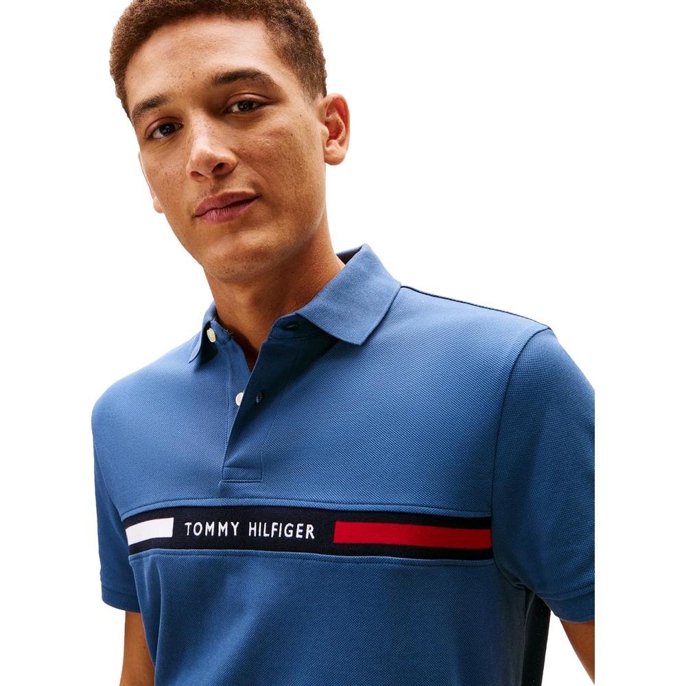 POLO PARA HOMBRE TOMMY HILFIGER REGULAR FIT MANGA CORTA AZUL MAR EGEO - 2
