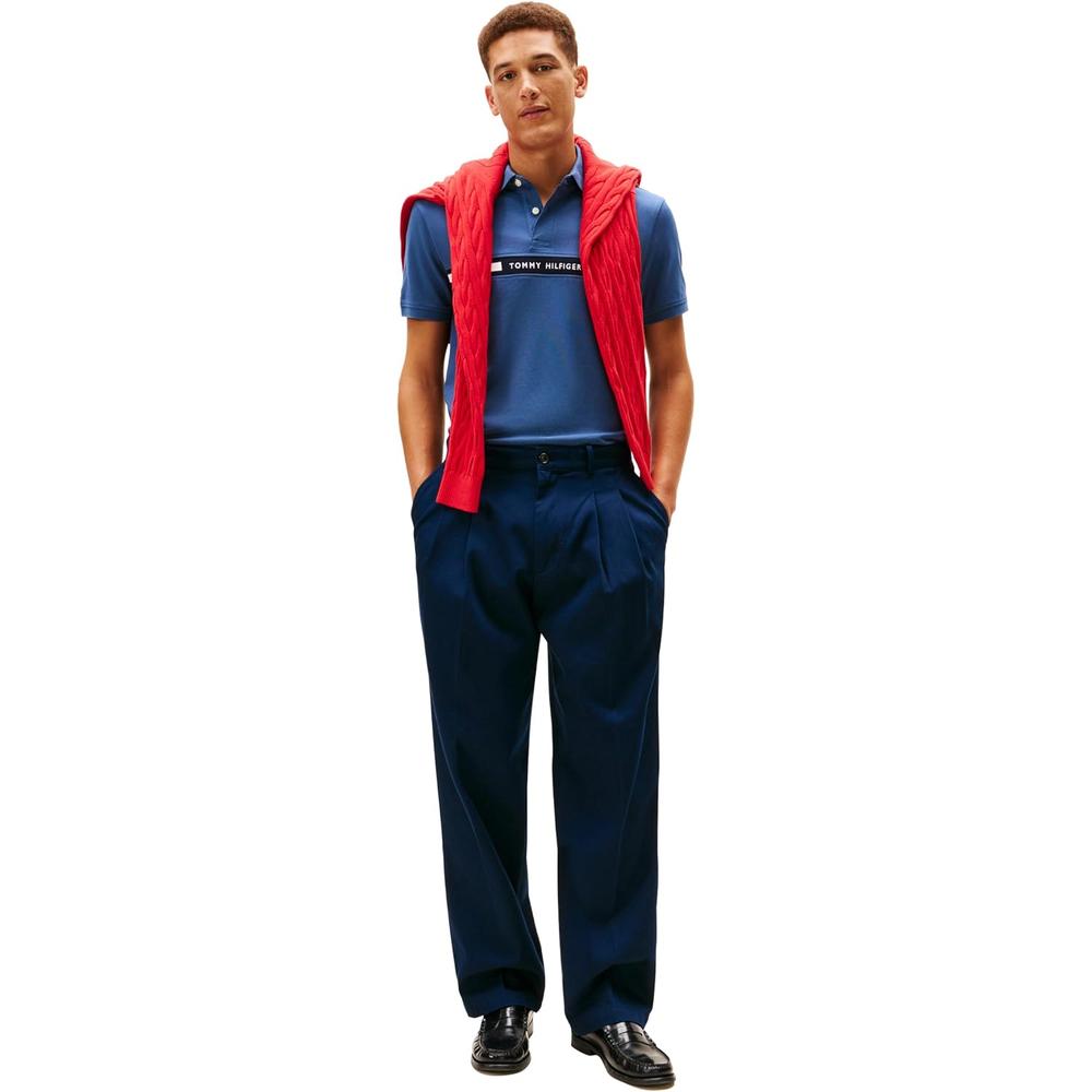 POLO PARA HOMBRE TOMMY HILFIGER REGULAR FIT MANGA CORTA AZUL MAR EGEO - 3