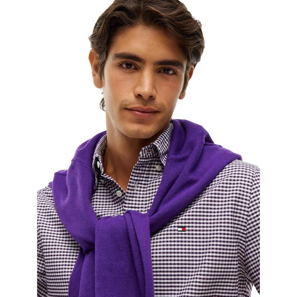 CAMISA PARA HOMBRE TOMMY HILFIGER OXFORD REGULAR FIT MANGA LARGA PURPURA ZAFIRO CUADROS - 2