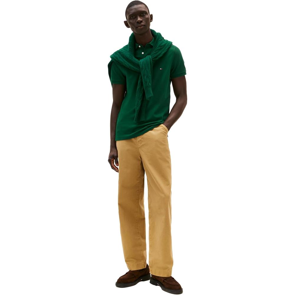 POLO PARA HOMBRE TOMMY HILFIGER 1985 SLIM FIT MANGA CORTA VERDE ORNAMENTAL - 3