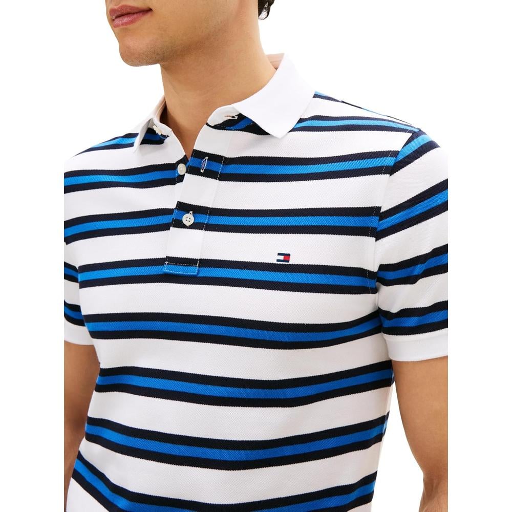 POLO PARA HOMBRE TOMMY HILFIGER 1985 SLIM FIT MANGA CORTA BLANCO AZUL CIELO DESÉRTICO MULTICOLOR - 2