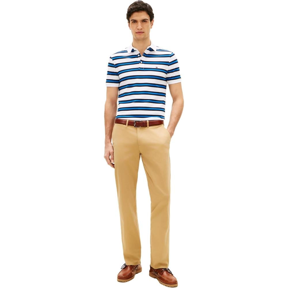 POLO PARA HOMBRE TOMMY HILFIGER 1985 SLIM FIT MANGA CORTA BLANCO AZUL CIELO DESÉRTICO MULTICOLOR - 3