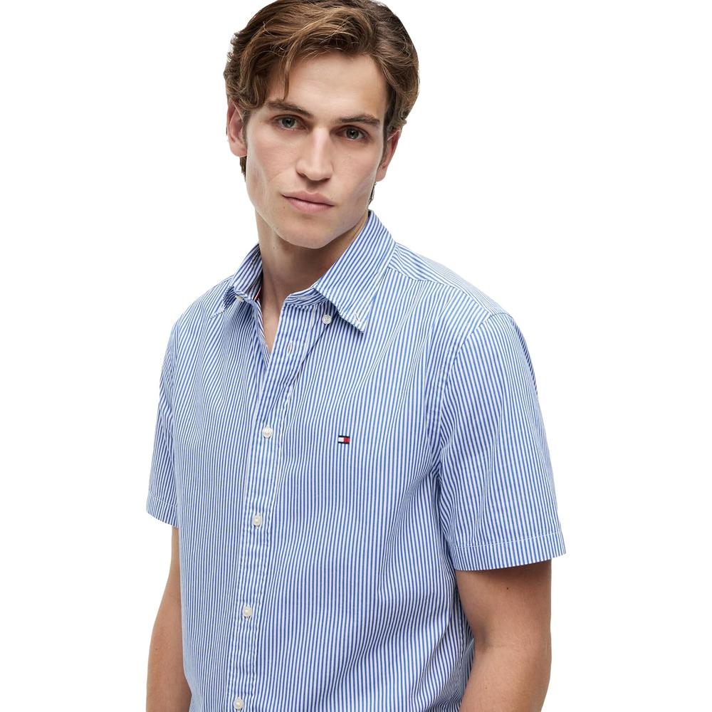 CAMISA PARA HOMBRE TOMMY HILFIGER REGULAR FIT MANGA CORTA AZUL REAL - 2