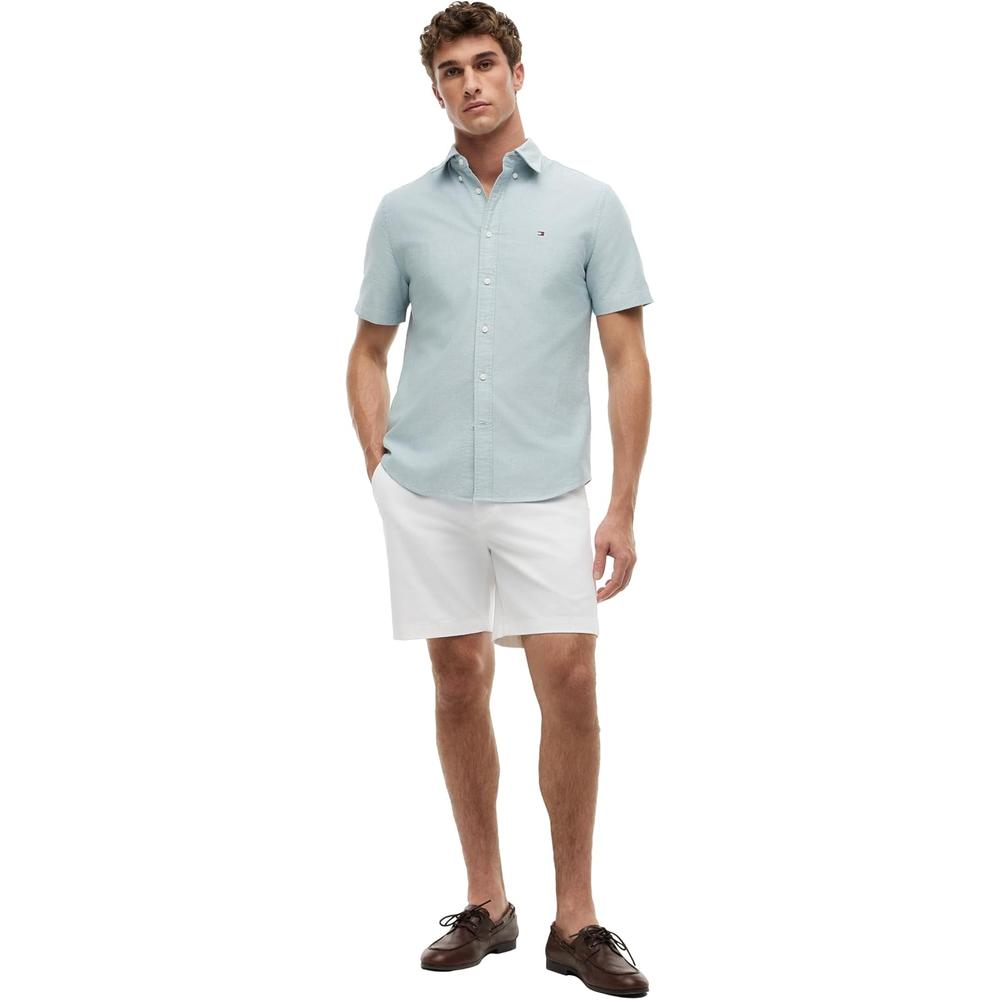 CAMISA PARA HOMBRE TOMMY HILFIGER REGULAR FIT MANGA CORTA VERDE ORNAMENTAL - 4