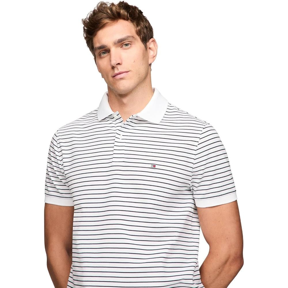 POLO PARA HOMBRE TOMMY HILFIGER REGULAR FIT MANGA CORTA BLANCO AZUL CIELO - 2