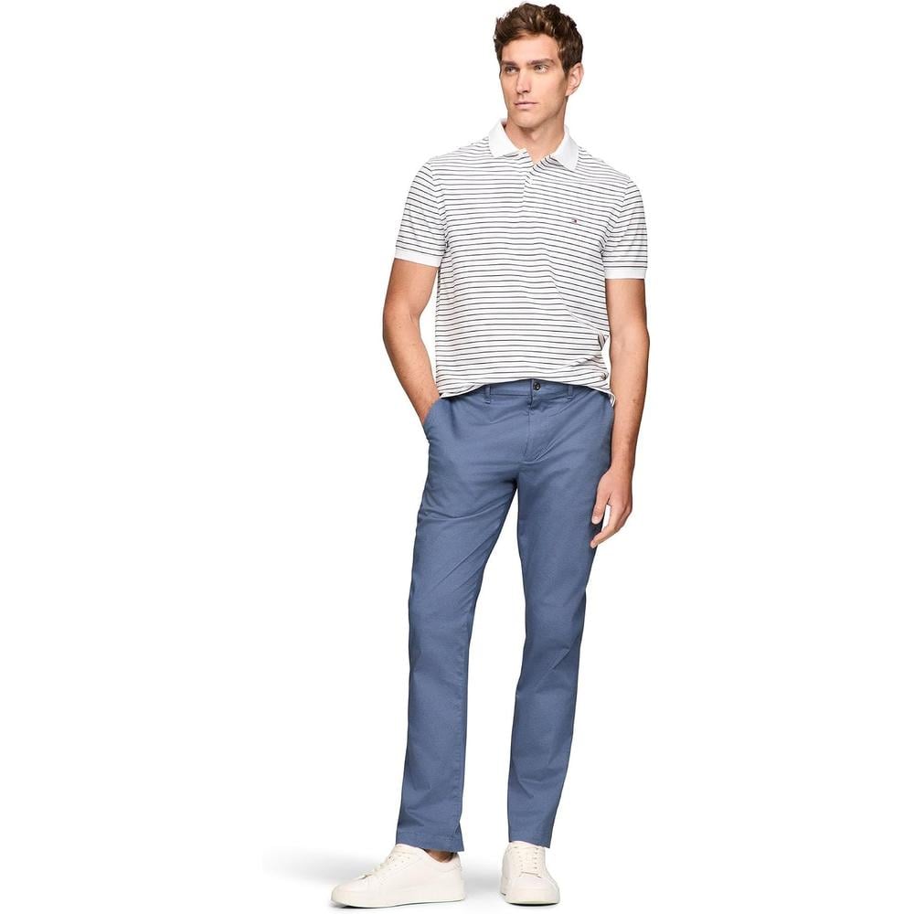 POLO PARA HOMBRE TOMMY HILFIGER REGULAR FIT MANGA CORTA BLANCO AZUL CIELO - 3