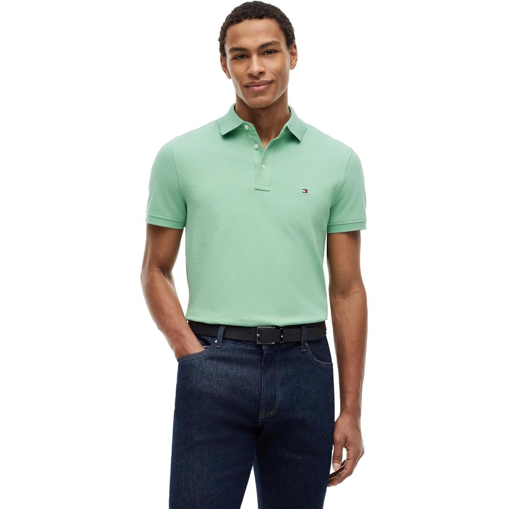 POLO PARA HOMBRE TOMMY HILFIGER 1985 SLIM FIT MANGA CORTA VERDE CÉSPED - 1