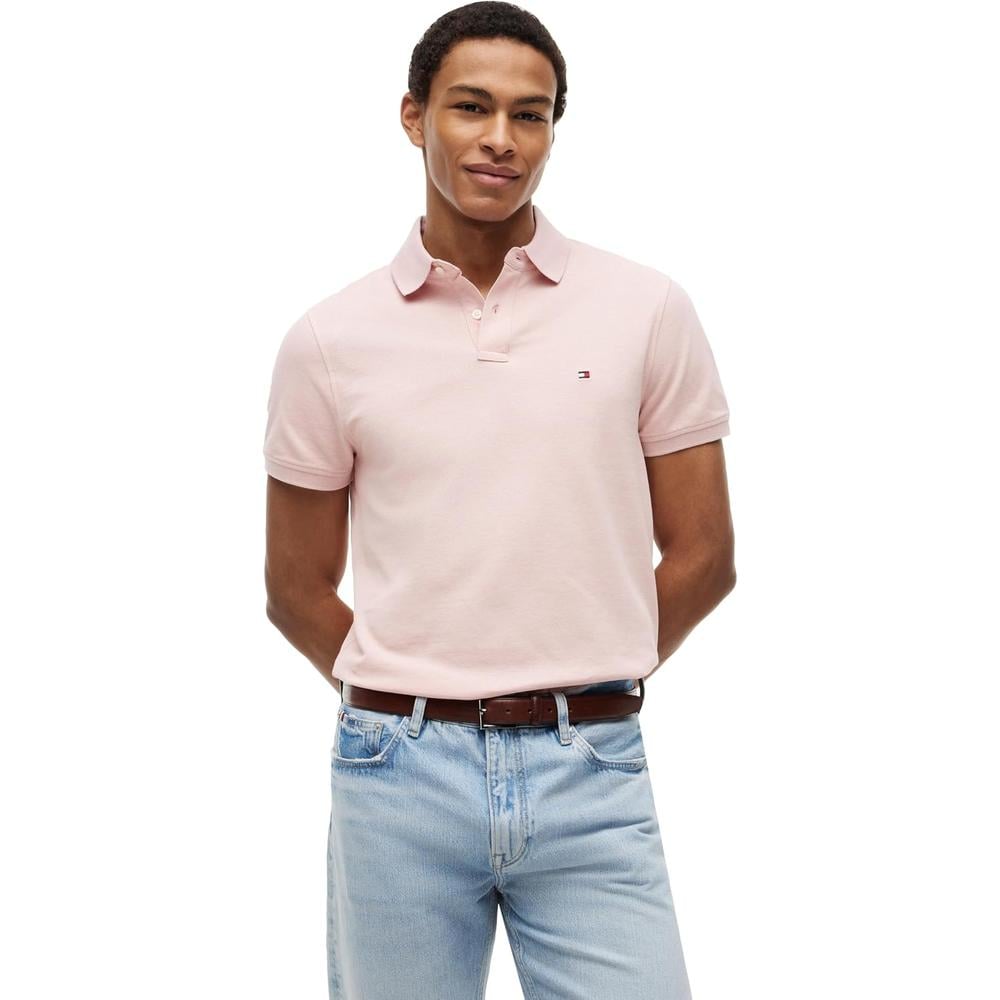 POLO PARA HOMBRE TOMMY HILFIGER 1985 REGULAR FIT MANGA CORTA ROSA PÁLIDO JASPEADO - 1